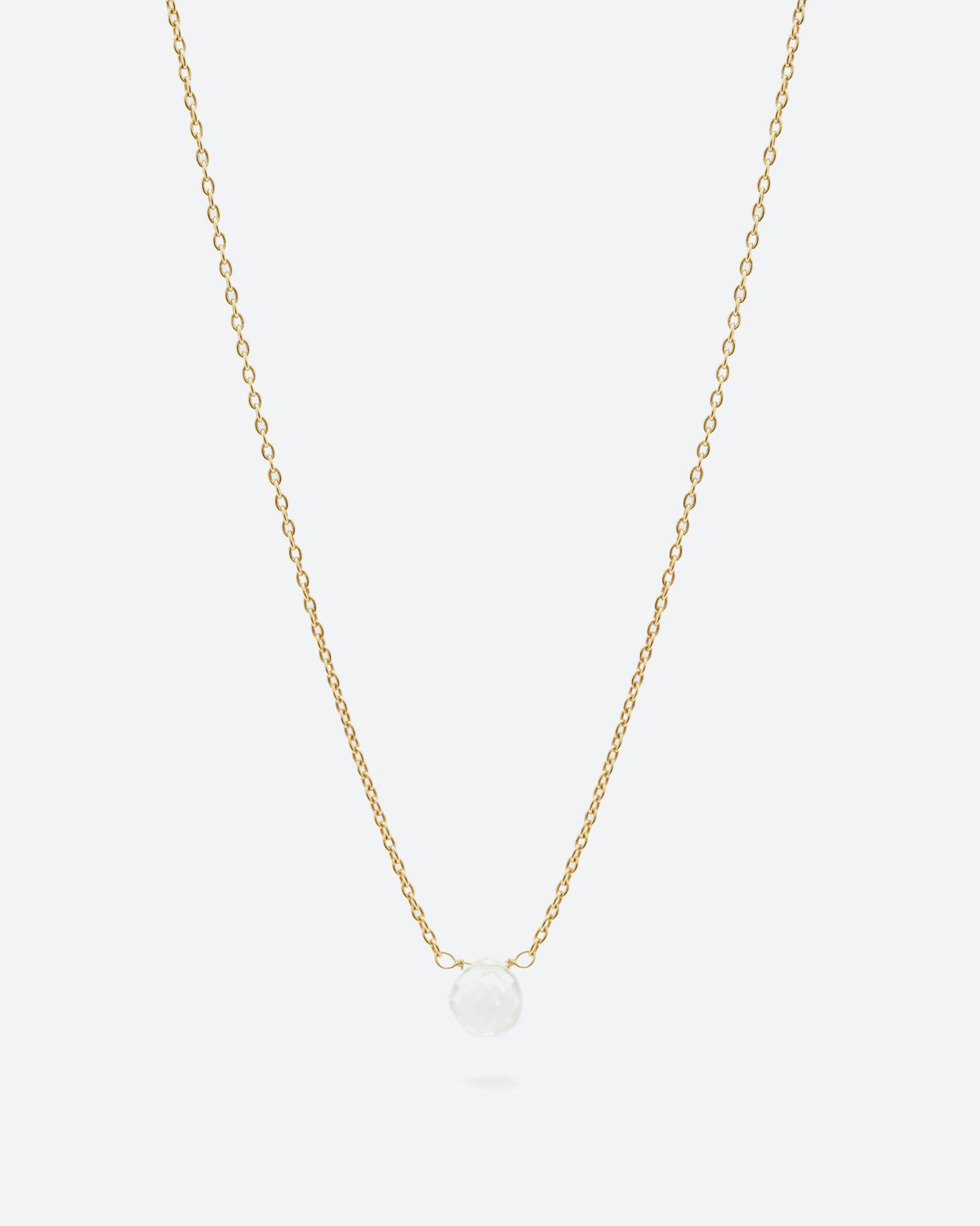 Collar bañado en oro de 18 quilates con piedra tallada en Cuarzo