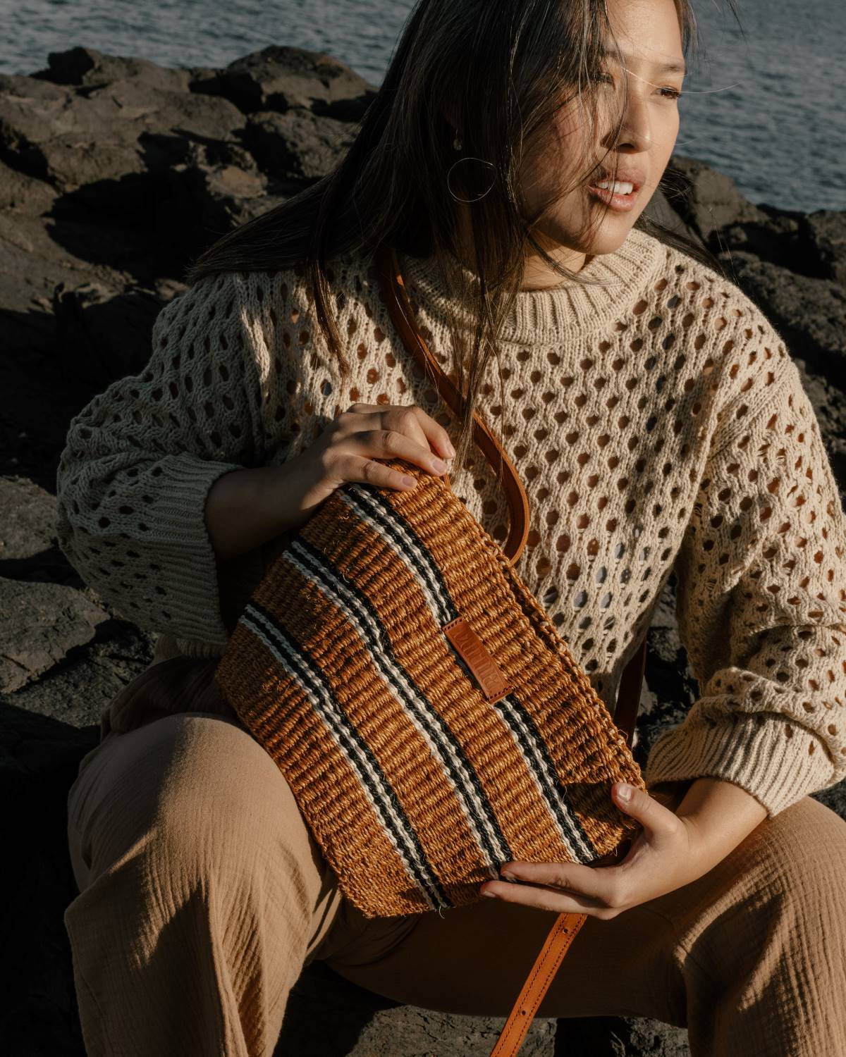 Bolso capazo de sisal artesanal - Terra Medium