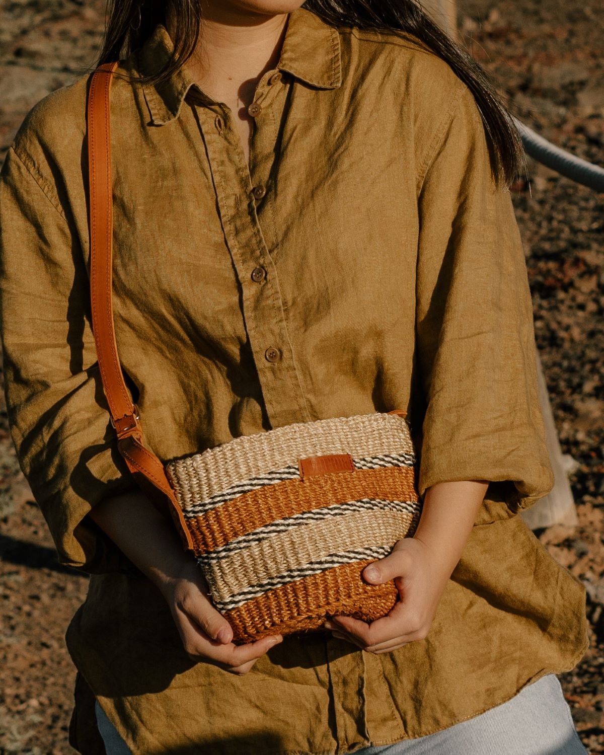 Capazo bandolera de sisal artesanal – Chad Small