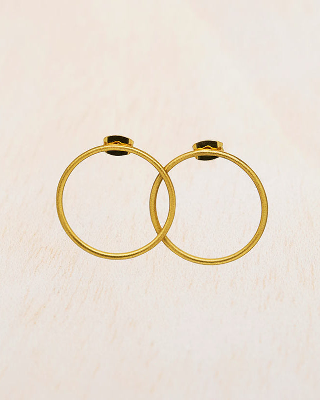Pendientes circulo de oro minimalista