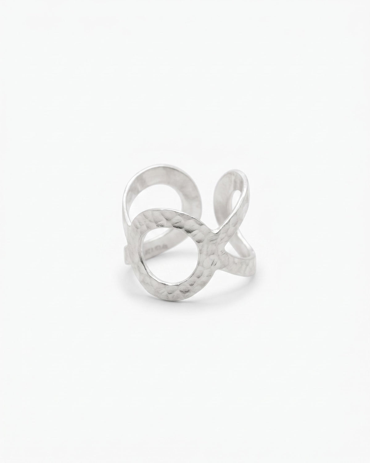 Anillo Lotus latón chapado en plata de Ley