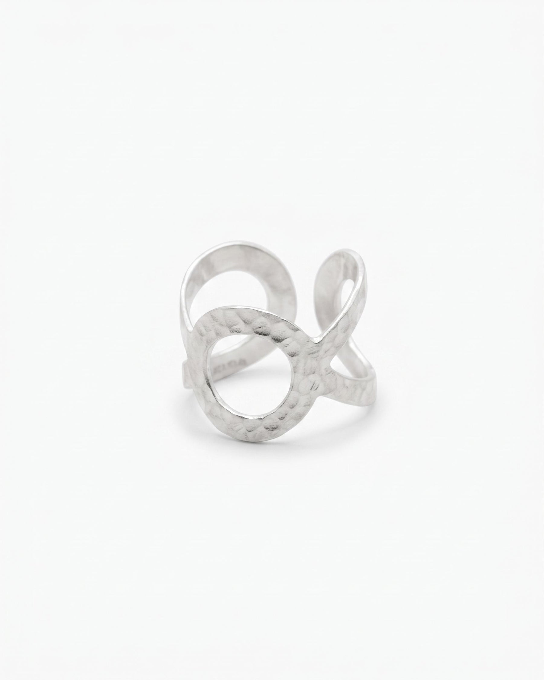 Anillo Lotus latón chapado en plata de Ley