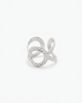 Anillo Lotus latón chapado en plata de Ley