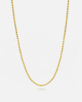 Collar de cadena fina en pequeñas piezas bañado en oro 18 quilates