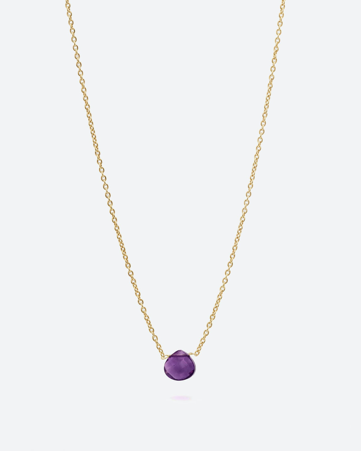 Collar bañado en oro de 18 quilates con piedra tallada en Amatista
