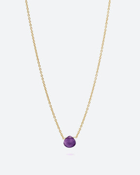 Collar bañado en oro de 18 quilates con piedra tallada en Amatista
