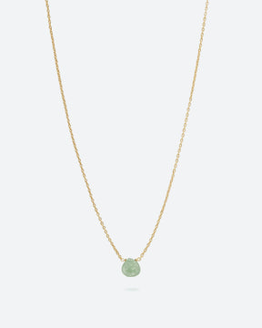 Collar bañado en oro de 18 quilates con piedra tallada en Aventurina Verde