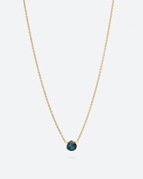 Collar bañado en oro de 18 quilates con piedra tallada en Labradorita
