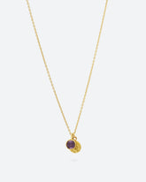 Collar bañado en oro con piedra semipreciosa en Amatista