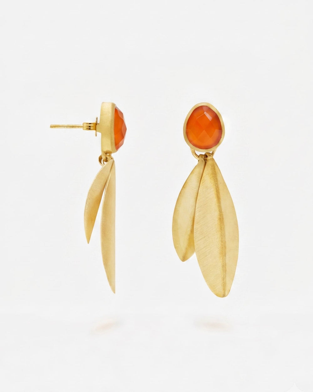 Pendientes Flor - Cornalina