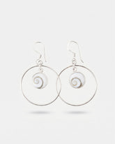 Pendientes Montuiri de plata 925 con  la piedra de Santa Lucía de 8 mm redonda