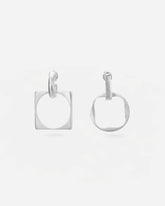 Pendientes asimétricos de latón  bañados en Plata de Ley Jimena