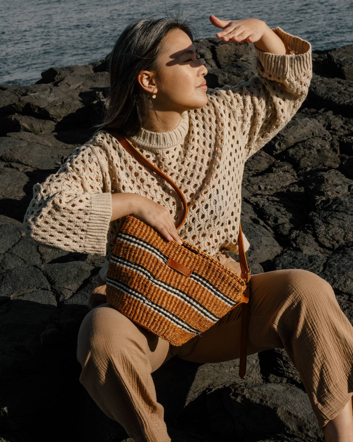 Bolso capazo de sisal artesanal - Terra Medium