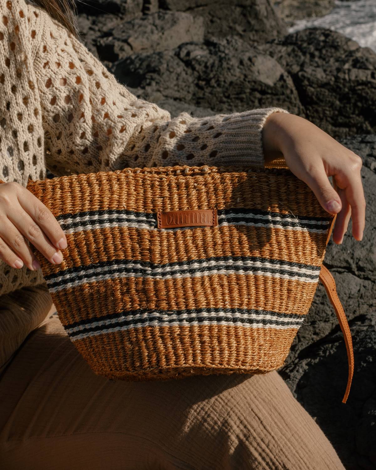 Bolso capazo de sisal artesanal - Terra Medium