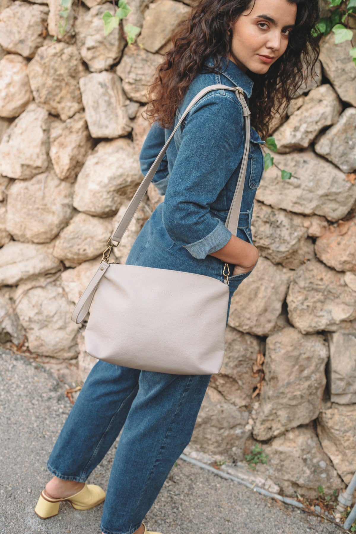 Vegan Leather Bag - Estel Model - Beige