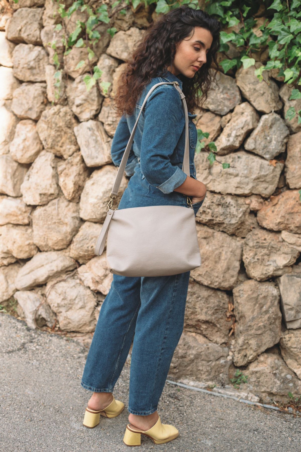 Bolso Cuero Vegano - Modelo Estel - Beige