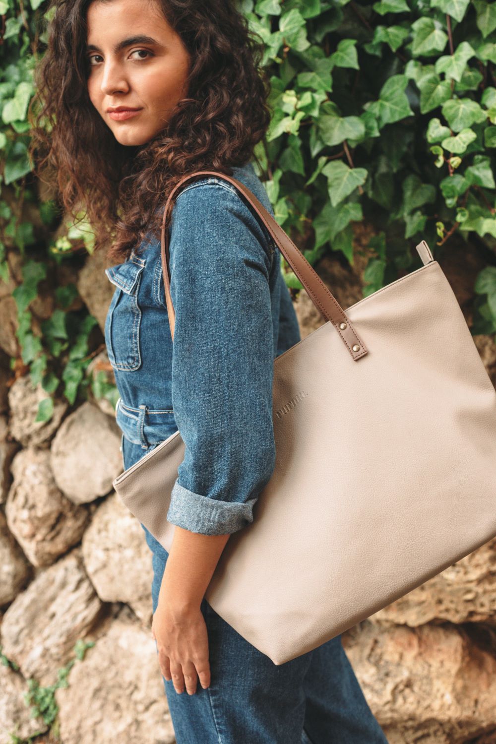Vegan Leather Bag - Julia Model - Beige