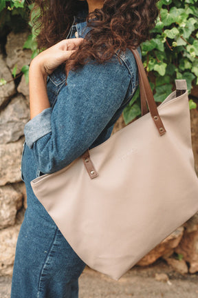 Bolso Cuero Vegano - Modelo Julia - Beige