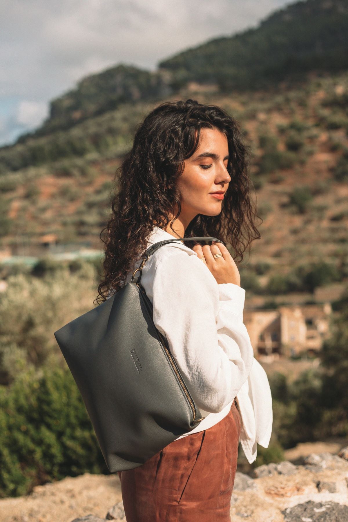 Vegan Leather Bag - Estel Model - Marengo