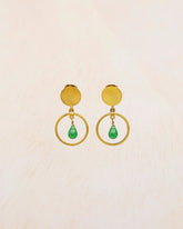 Pendientes Art Déco - Aventurina Verde