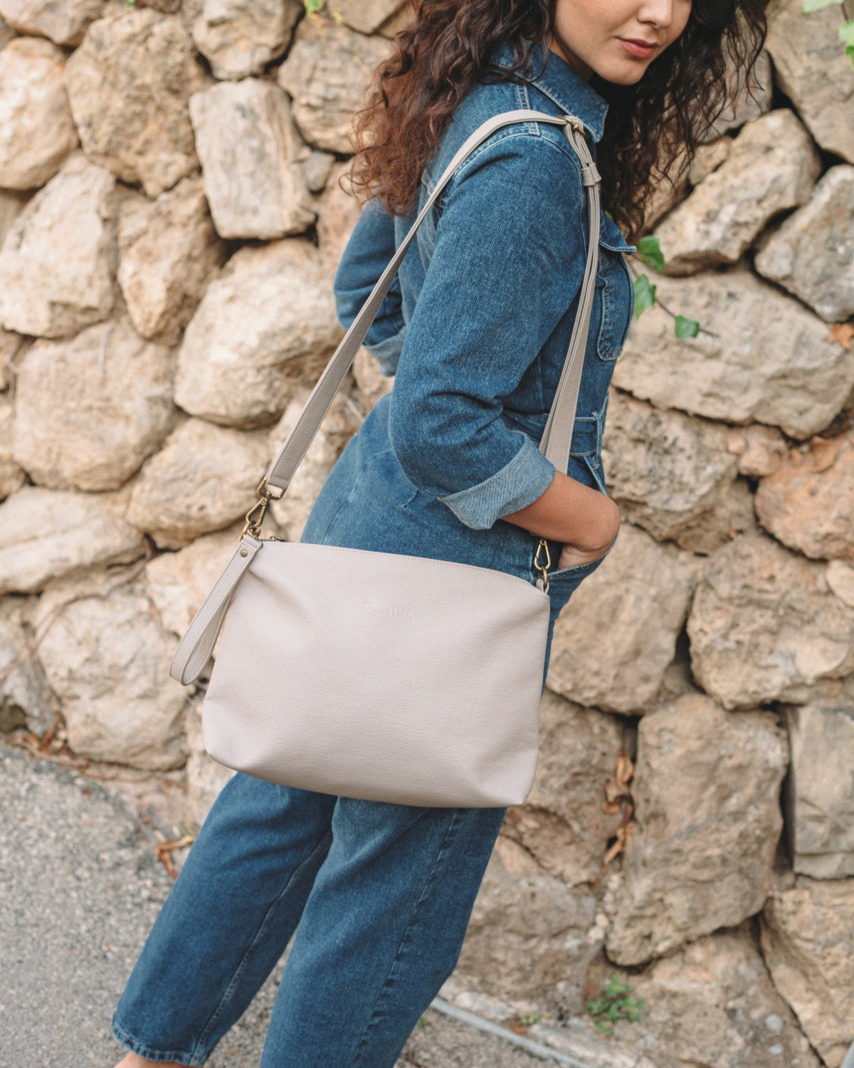 Vegan Leather Bag - Estel Model - Beige