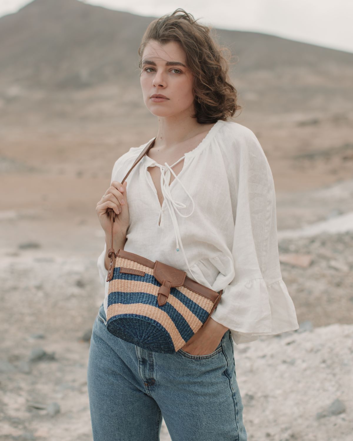 Sisal Bag – Handmade Carrycot – Marine Small Model