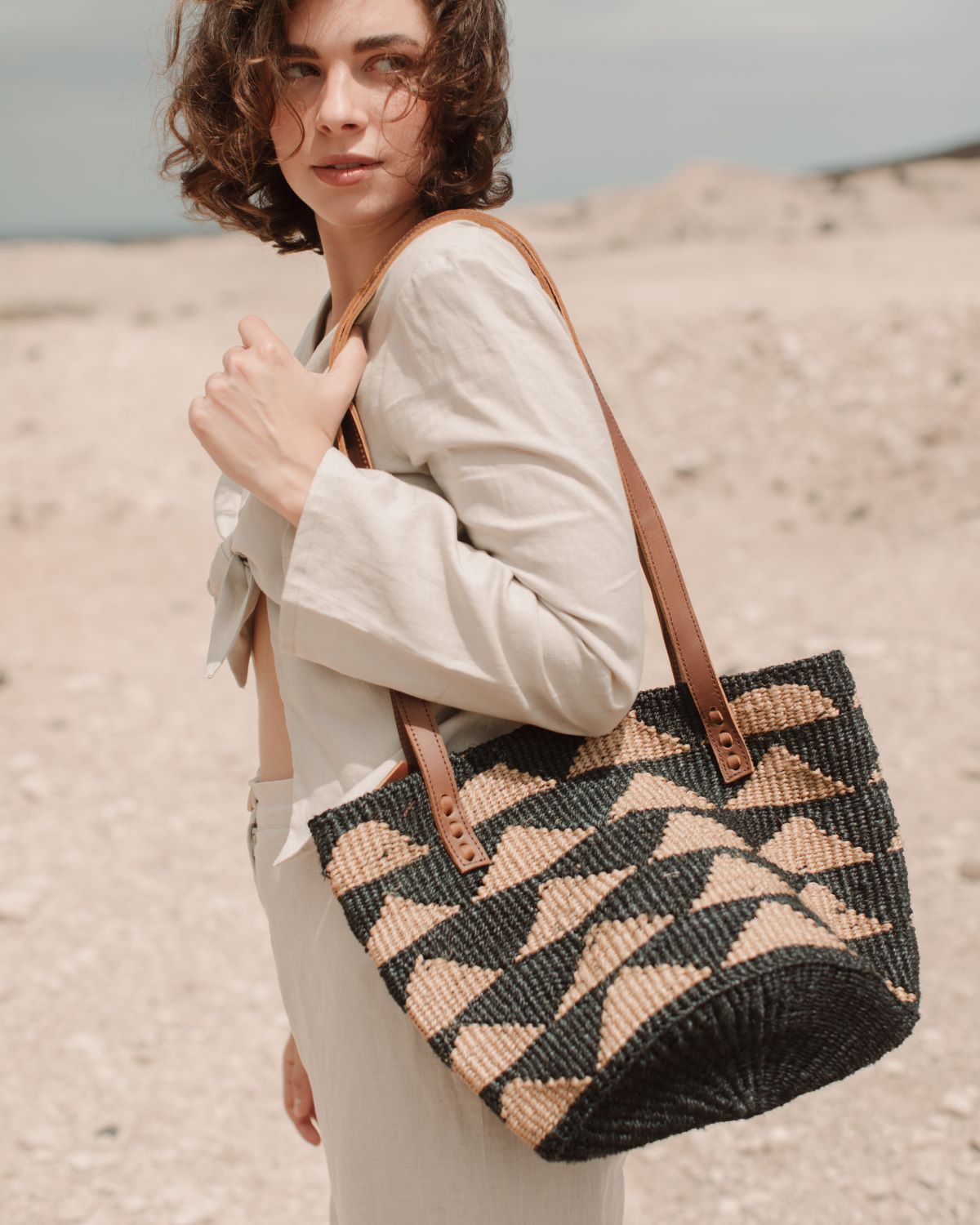 Bolso capazo de sisal artesanal - Modelo Namibia