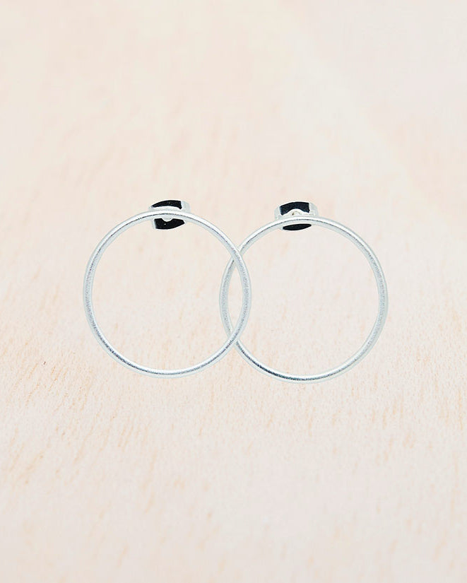 Pendientes circulo de Plata minimalistas