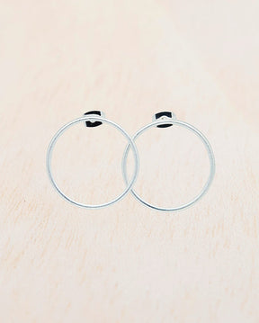 Pendientes circulo de Plata minimalistas