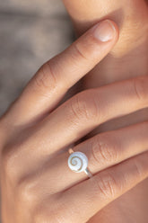 Anillo Tomir con piedra natural de 12 mm o 9 mm