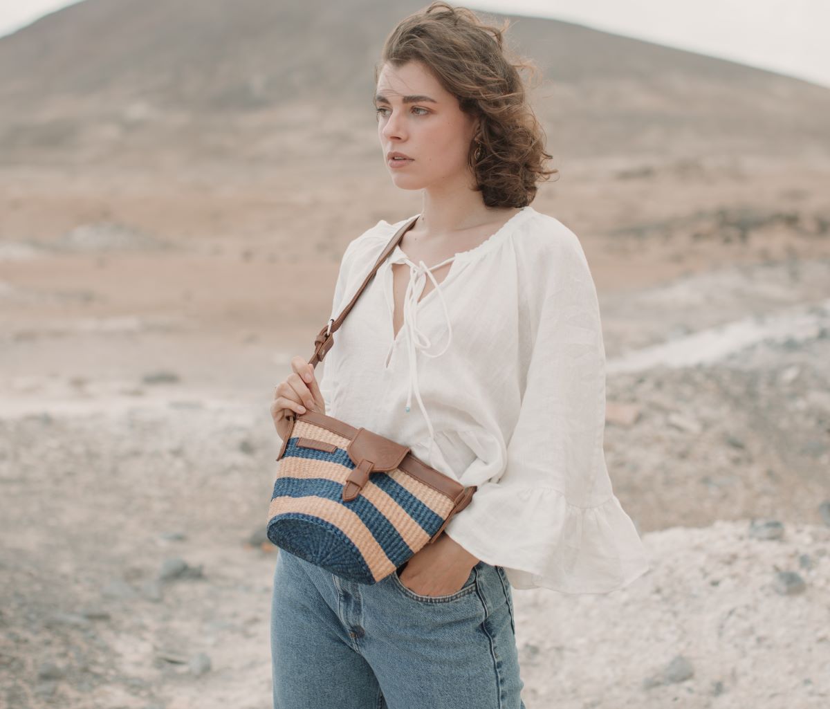 Sisal Bag – Handmade Carrycot – Marine Small Model